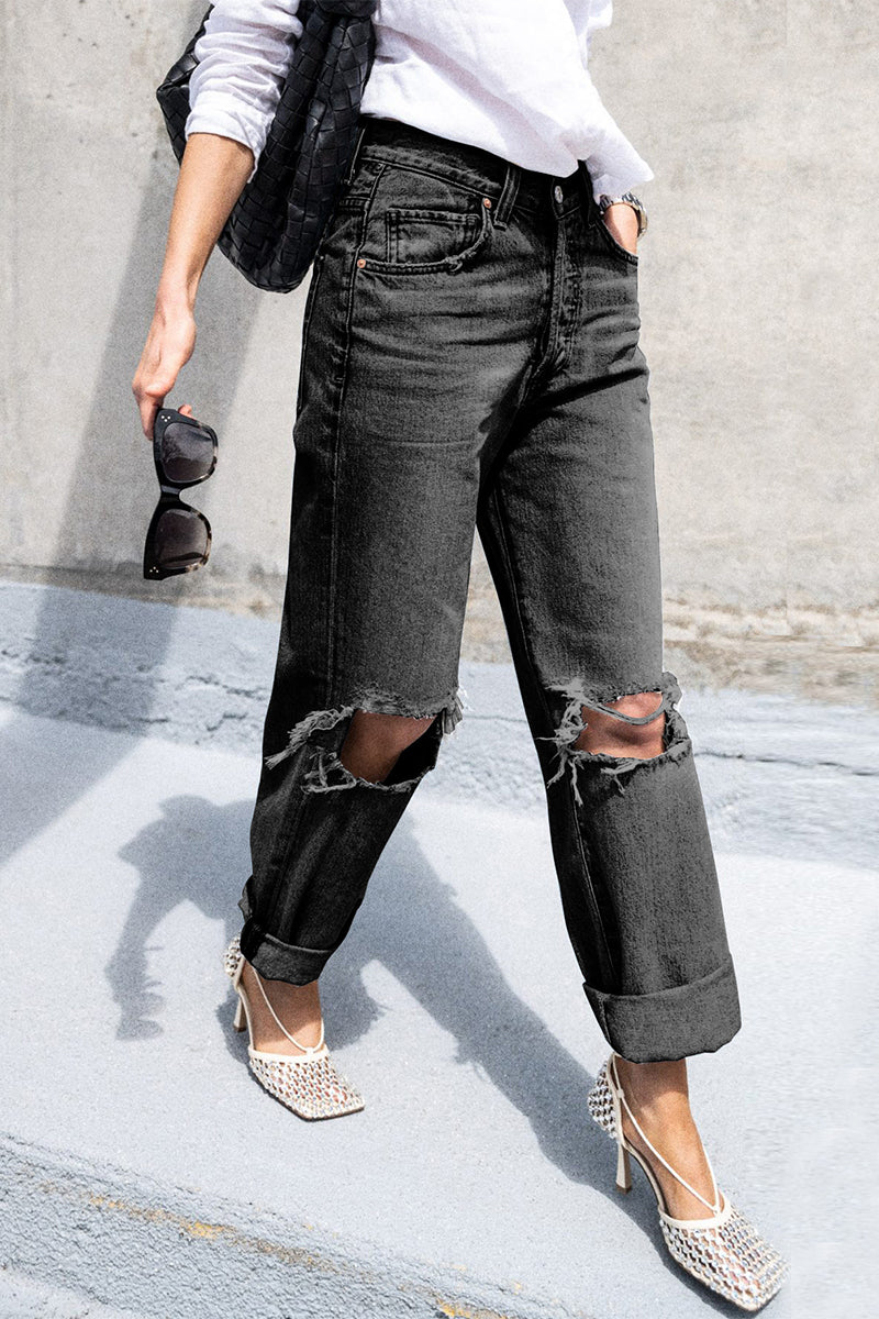 Sportswear Ripped Loose Denim Jeans