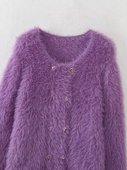 Gentle Mink Fur Sweater Coat: ’s Winter Knit Cardigan