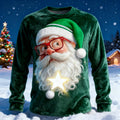 Comstylish Men's Christmas Santa Claus Pattern Art Cozy Crew Neck Sweatshirt