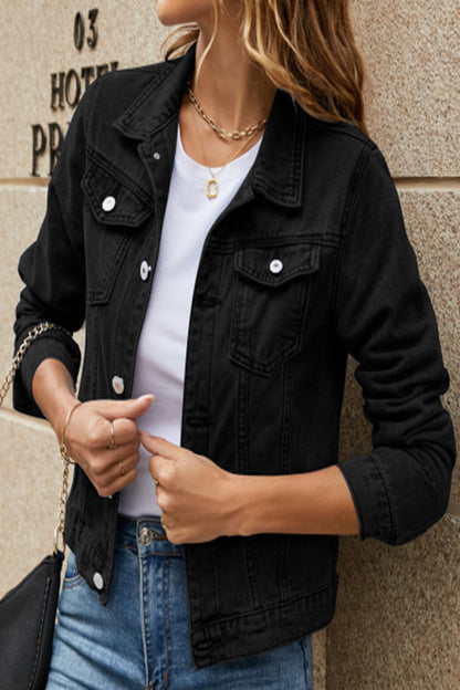 Street Patchwork Turndown Collar Outerwear