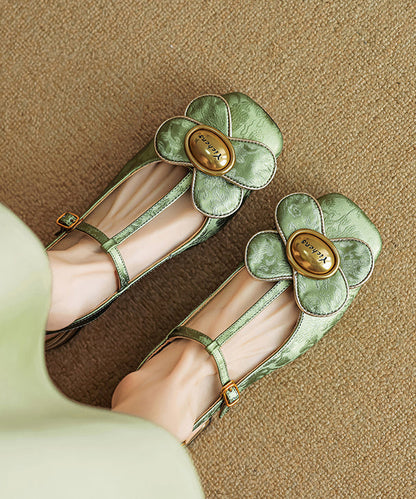 New Retro Green Splicing Walking Sandals Aa036