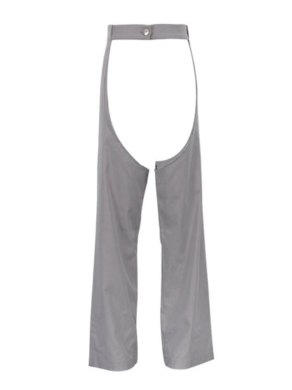 Tossy Hollow Out Long Pants High Waist Straight Patchwork Wide Leg Going Out Evening Club Button Pants for