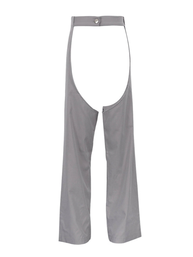 Tossy Hollow Out Long Pants High Waist Straight Patchwork Wide Leg Going Out Evening Club Button Pants for