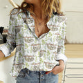 Women's Forest Sloth Print Shirt artswardrobe