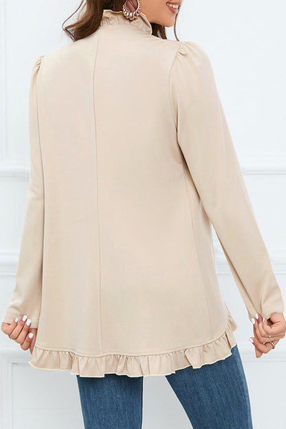 Buckle Flounce Lotus Leaf Collar Outerwear