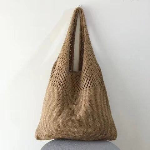 Retro Hollow Hand-Held Shoulder Knitted Wool Bag elevenforest