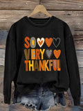 Women's So Very Thankful Print Sweatshirt artswardrobe