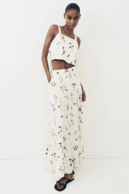 Square Collar Cami Midi Dress Suit