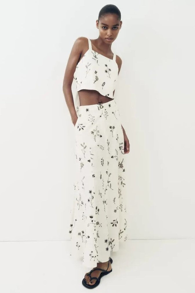Square Collar Cami Midi Dress Suit