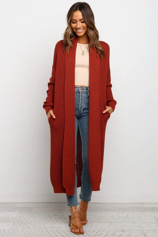 Autumn Winter Round Neck Clothing Knitted Cardigan Clothes Loose Color Sweater