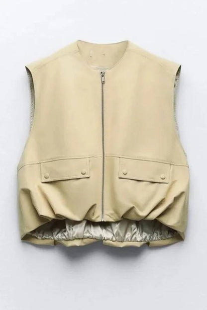 Fashionable Loose Sleeveless Pocket Vest