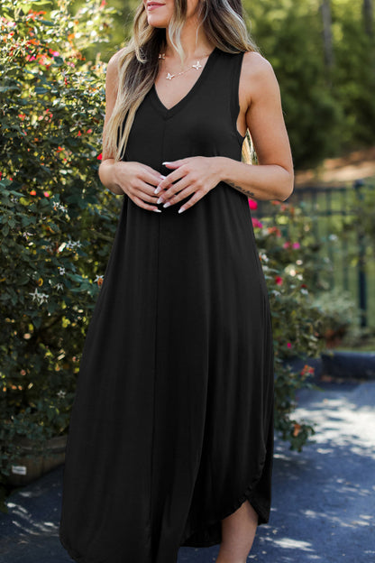 Daily Color V Neck Vest Dress Dresses