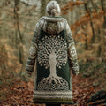 Celtic Knot Irish Tree Of Life Art Women's Hooded Knit Cardigan artswardrobe
