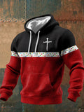 Comstylish Men's Christmas Print Zippered Fur Collar Long-sleeve Sweatshirt