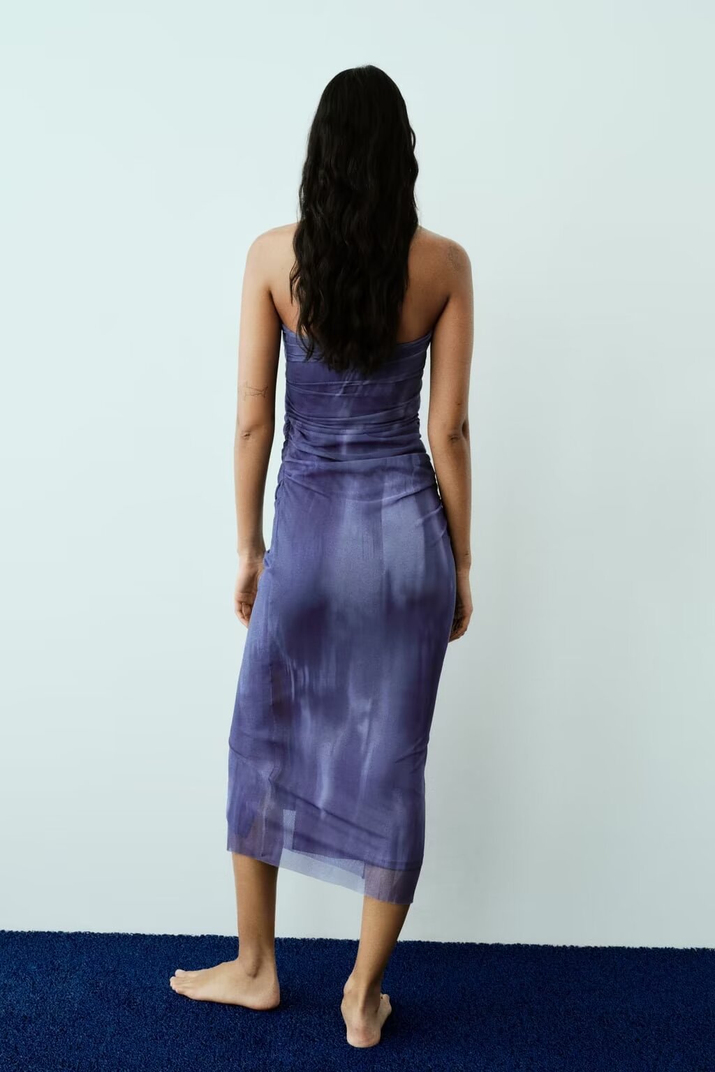 Summer Tube Top Silk Net Printed Dress – Stylish Sleeveless Mini Dress