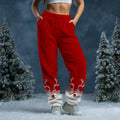 Comstylish Cute Christmas Reindeer Art Cozy Plush Sweatpants