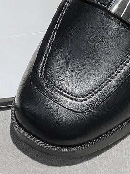 Shallow Cut Square-toe Loafers
