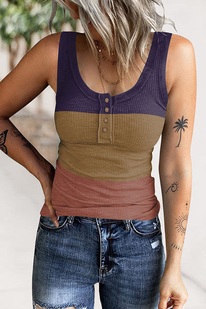 Evans Printed Ribbed Knit Tank