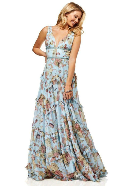 Alice Print Ruffle Maxi Dress