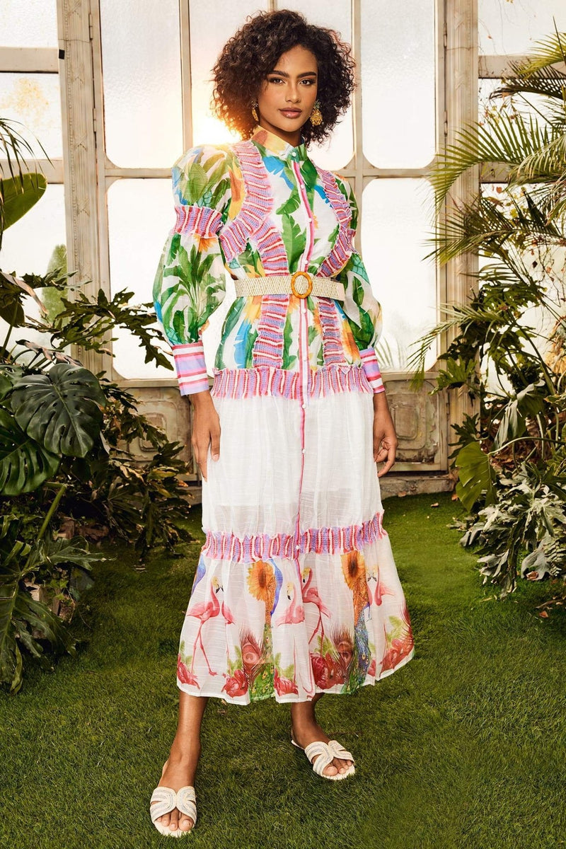 Alina Lantern Sleeve Maxi Dress