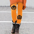 Women's Halloween Pumpkin Print Leggings artswardrobe
