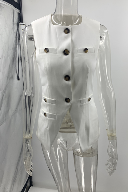 Daily Buttons Slit O Neck Waistcoats