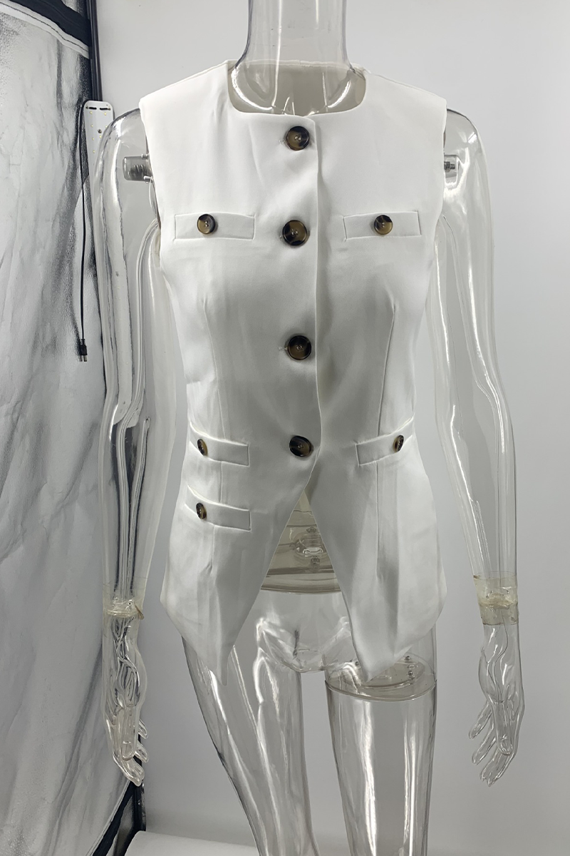 Daily Buttons Slit O Neck Waistcoats