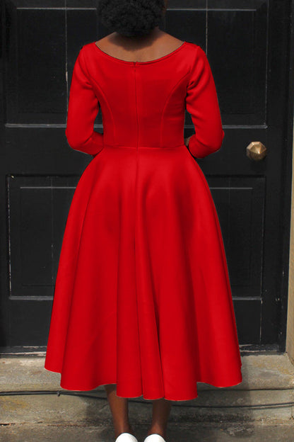Color Large Swing Skirt Temperament Evening Dress