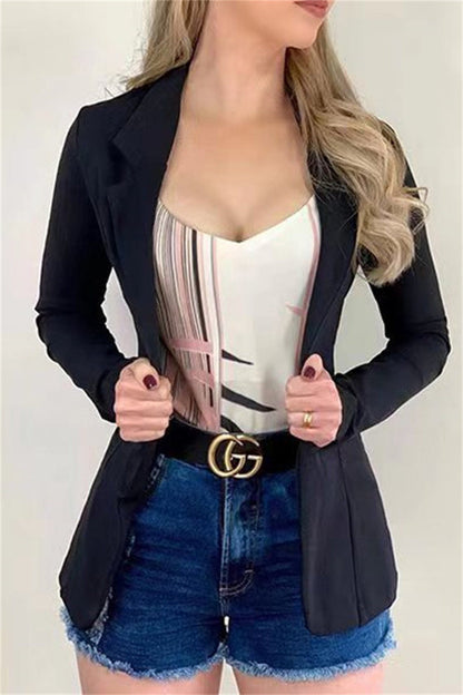Cardigan Turndown Collar Outerwear