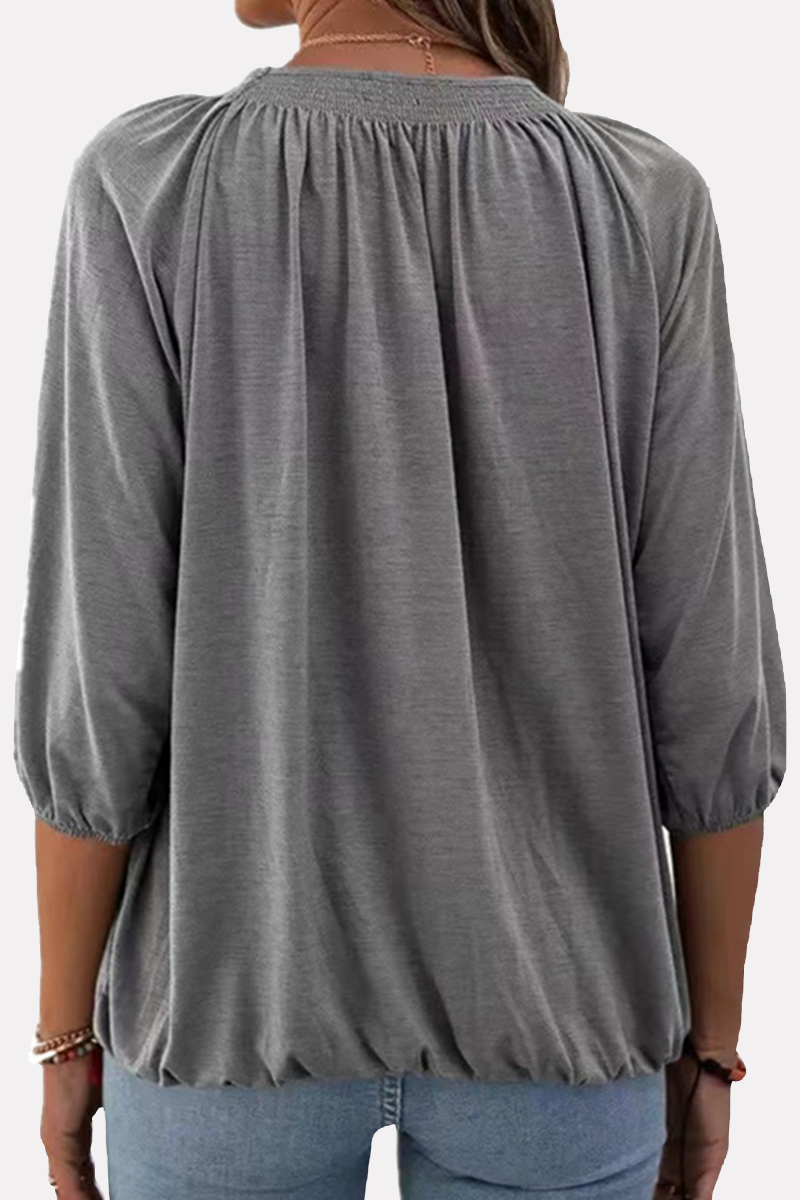 Split Joint Fold O Neck T-shirts