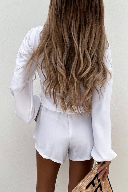 Street Split Joint O Neck Long Sleeve Two Pieces