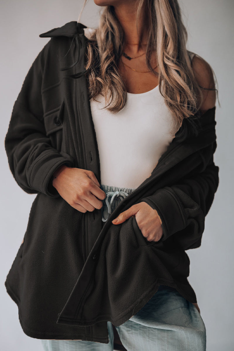 Pocket Turndown Collar Tops(9 Colors)
