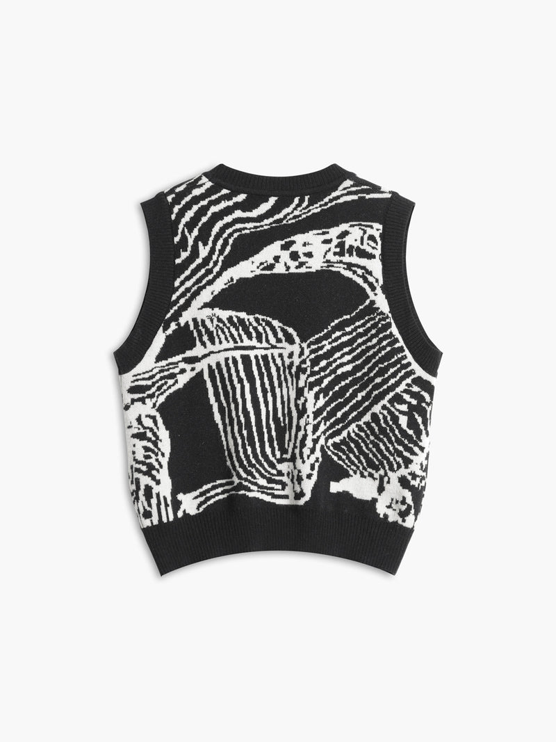 Contrast Trim Sweater Vest