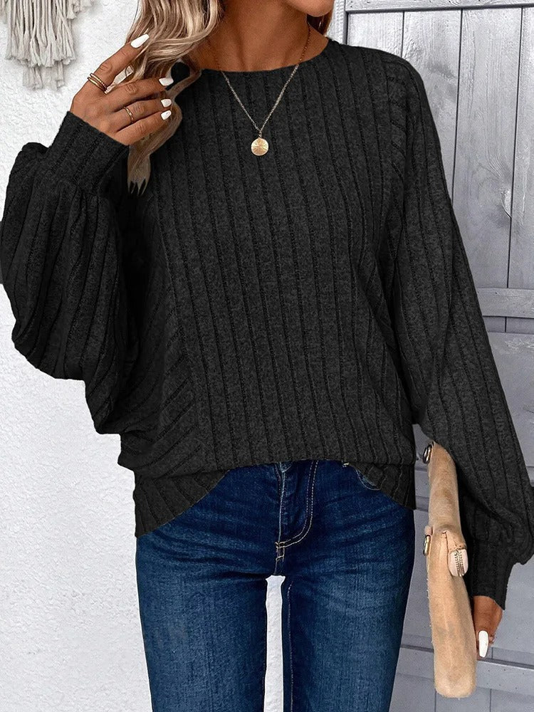 JO | MW - Cozy knitted sweater with balloon sleeves