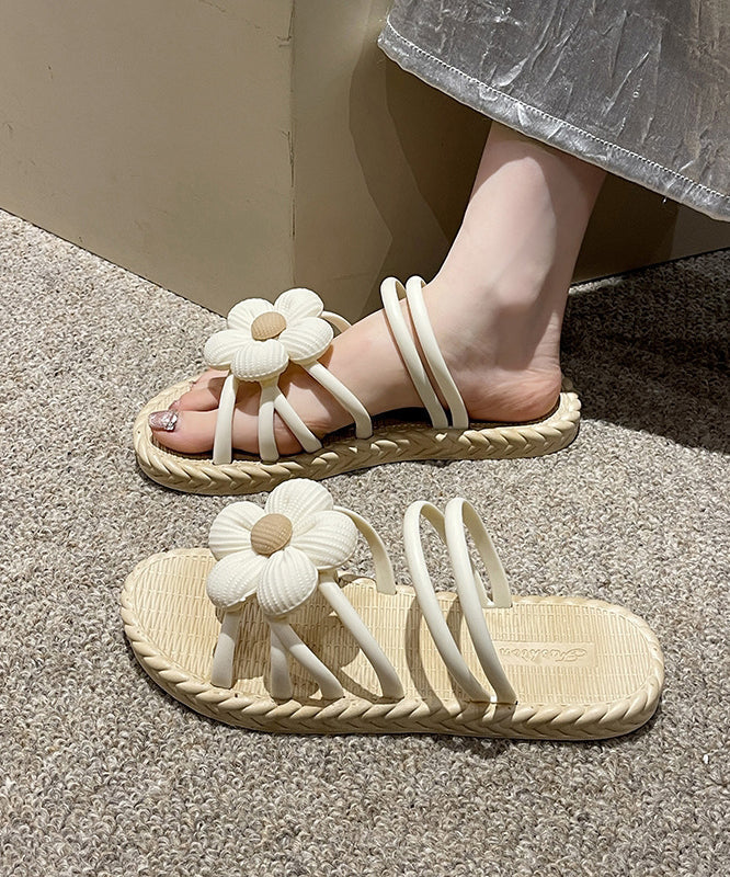 Beach Holiday Green Splicing Slide Sandals Peep Toe Aa009