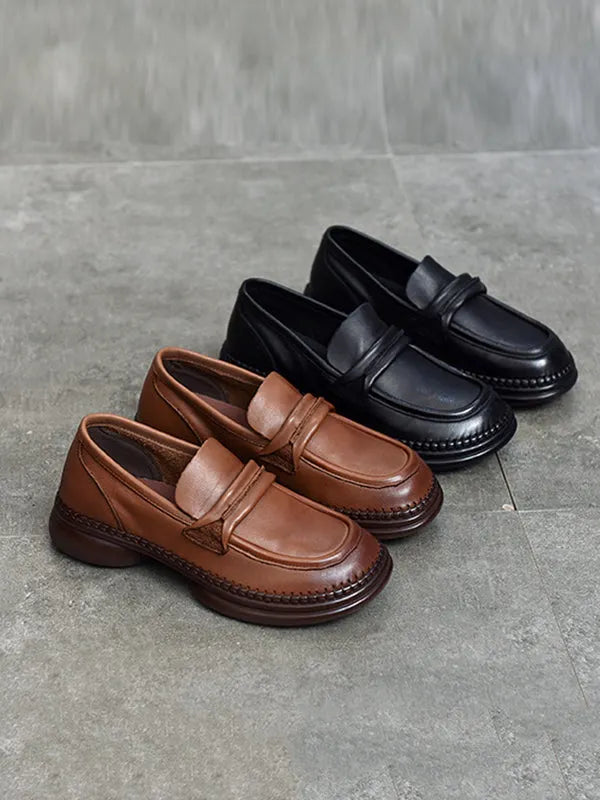 Round-toe Color Square-toe Shoes