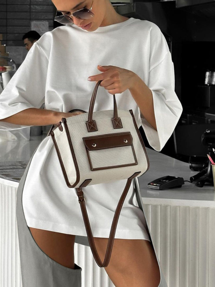 Tossy Hollow Out Long Pants High Waist Straight Patchwork Wide Leg Going Out Evening Club Button Pants for