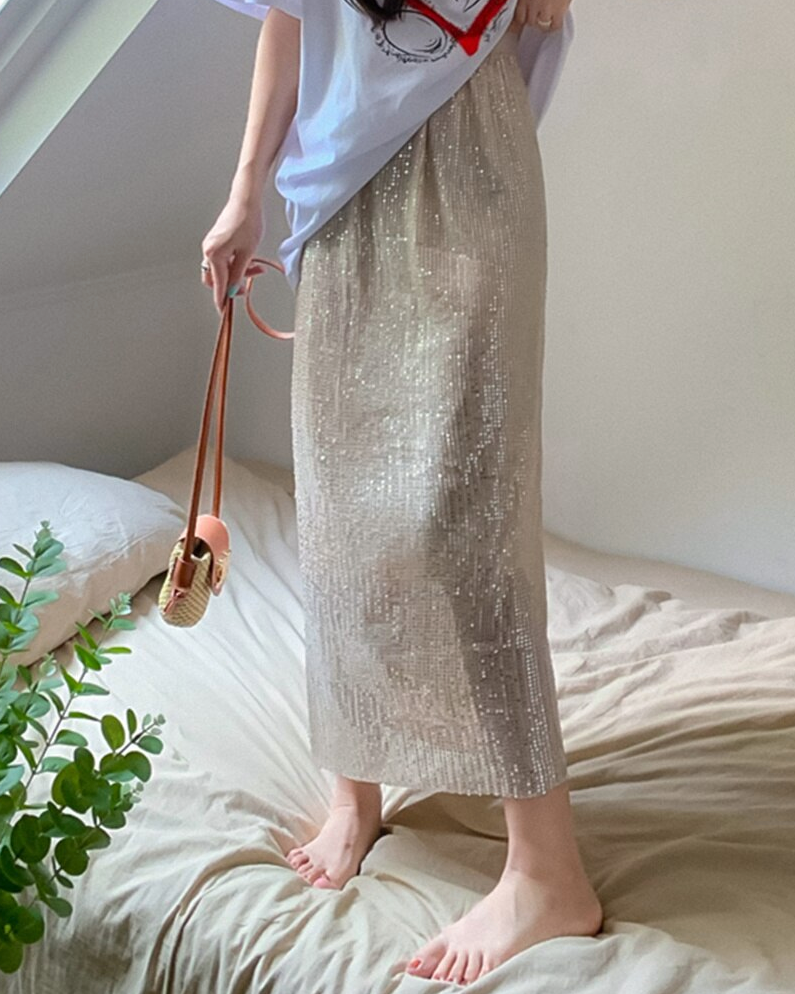 Sequined Midi Skirt