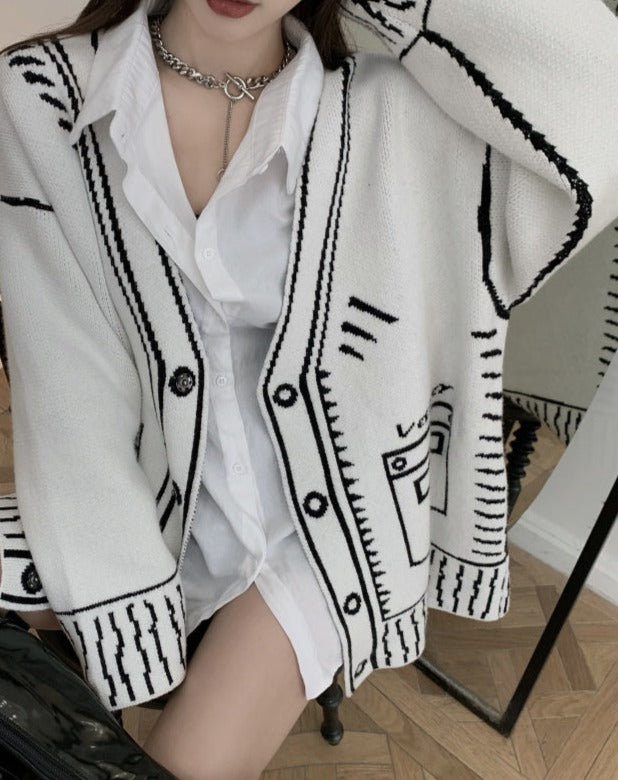 Andrea Graphic Cardigan