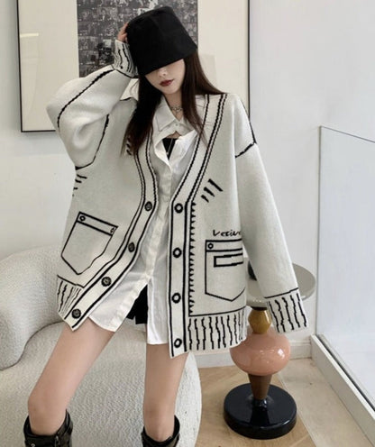 Andrea Graphic Cardigan