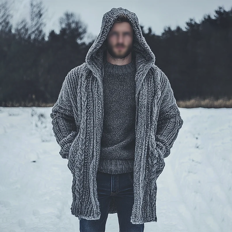 Men'S Vintage Jacquard Pocket Cozy Sweater Cardigan artswardrobe
