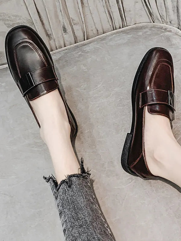 Shallow Cut Square-toe Loafers