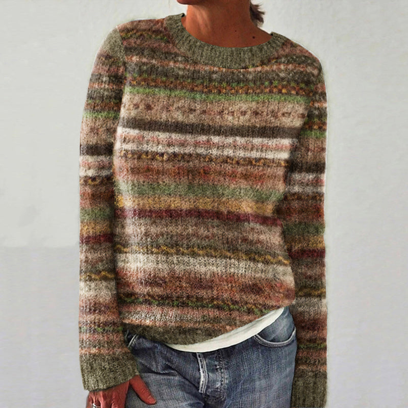 Vintage Tribal Pattern Warm Comfy Long Sleeve Sweater elevenforest