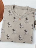 Comstylish Cute Dachshund Embroidered Pattern Comfy T Shirt