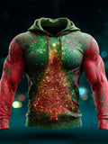 Comstylish Vintage Glowing Christmas Tree Men's Hoodie