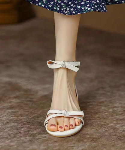 Stylish Black Splicing Bow Buckle Strap Peep Toe Sandals Oi070