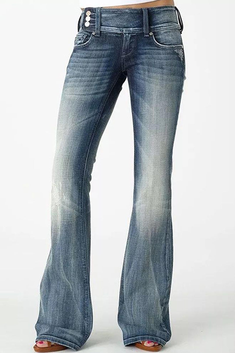 Make Old Mid Waist Regular Denim Jeans