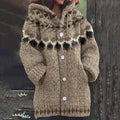 Vintage Geometry Icelandic Pattern Cozy Cardigan Sweater elevenforest
