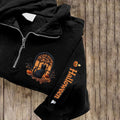 Women's Halloween Cat Embroidered Zip Long Sleeve Casual Sweatshirt artswardrobe