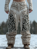 Men's Retro Viking Style Straight-leg Loose Knit Long Pants artswardrobe